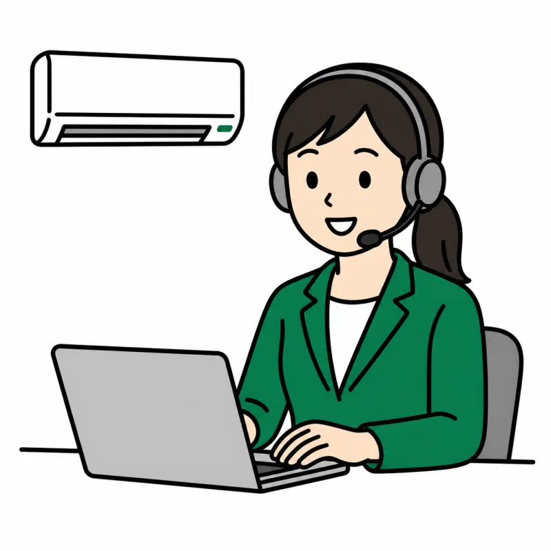 案内するオペレーターのイラスト